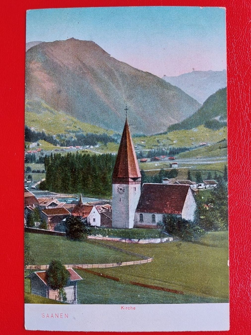 Cartoline postali: Saanen - Kirche 1908 // Vollstempel Gstaad – Usato da St-Légier-Chiésaz venduto da Theo006