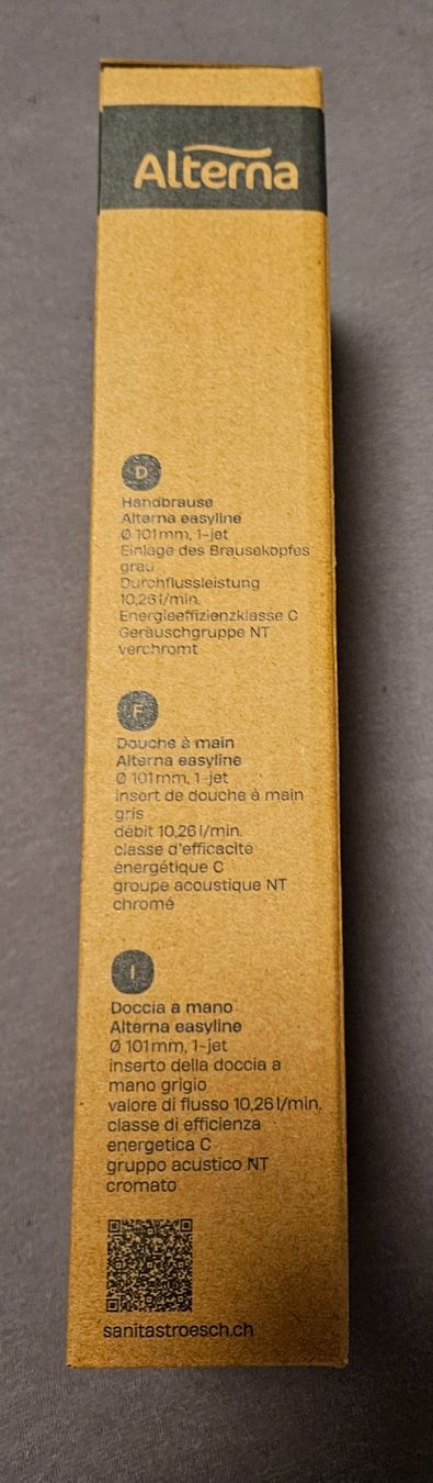 Alterna Duschbrausen: Alterna easyline Handbrause verchromt 101mm – Neu und originalverpackt aus Bergdietikon von Flodri 2