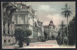 AK Luzern, Kursaal mit Palace-Hotel