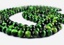 SALE 59 CM KETTE EDELSTEINKETTE STEINKETTE TIGERAUGE GRÜN