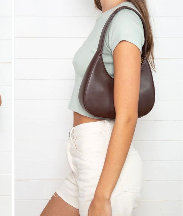 Dark Brown Faux Leather Purse – Brandy Melville Australia