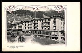 AK Davos-Platz, Dr. Turbans Sanatorium, Gartenpartie
