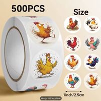 500 Stück Rolle Hahn-Sticker