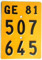 Velonummer Mofanummer Genf Genève GE 81