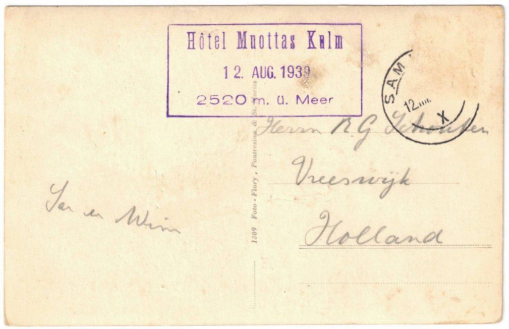 Cartoline postali: St. Moritz - Standseilbahn Muottas Muragl Bergstation – Usato da Binningen venduto da Mountainrider 1