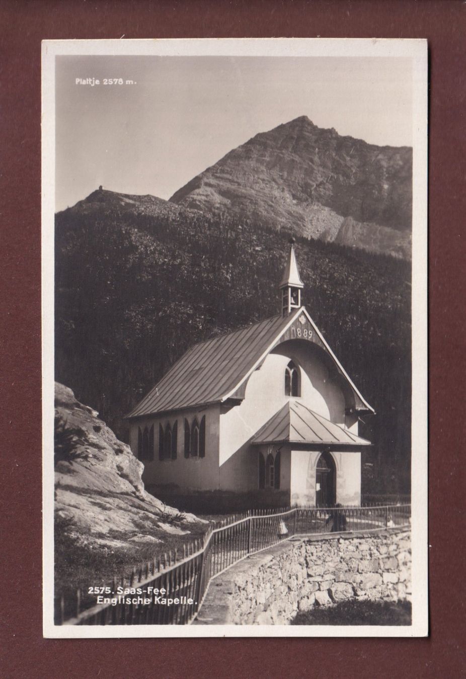 Cartoline postali: SAAS-FEE - Englische Kapelle – Usato da Pully venduto da nicecards