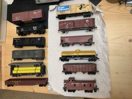 USA,13 verschiedene Güterwagen, gebraucht,H0,Pf23