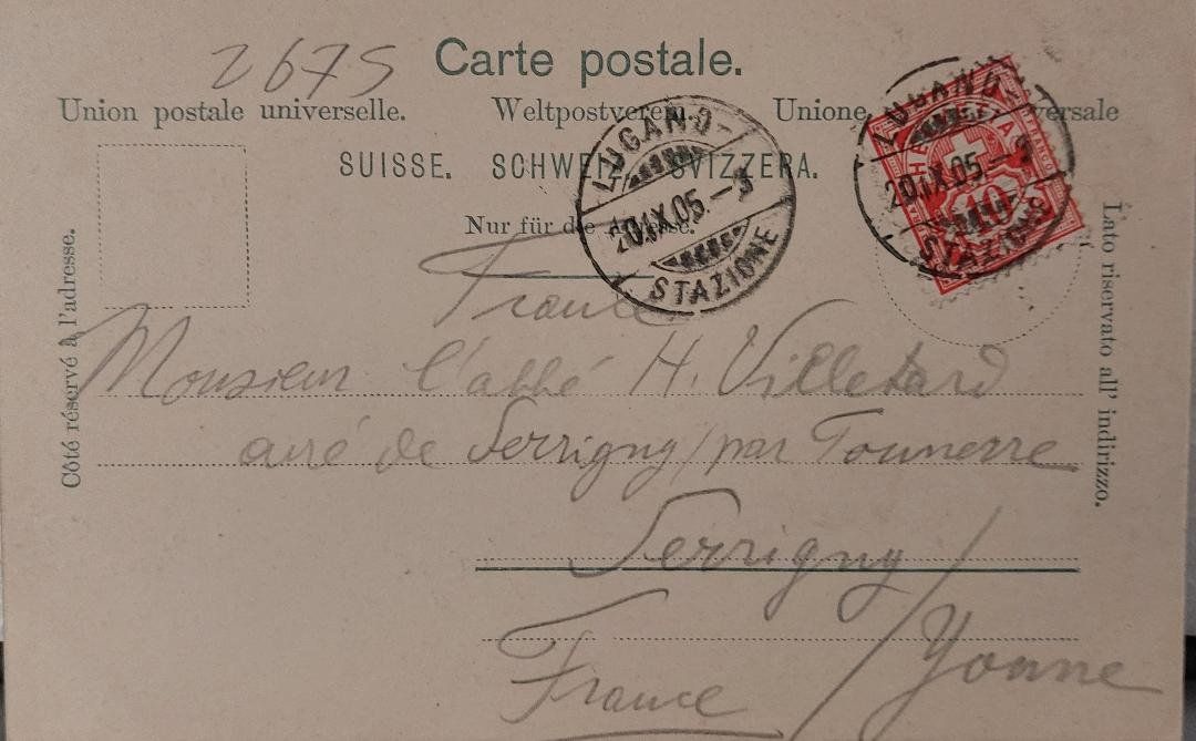 Cartoline postali: LUGANO - 1905 – Usato da Delémont venduto da Domdom1 1