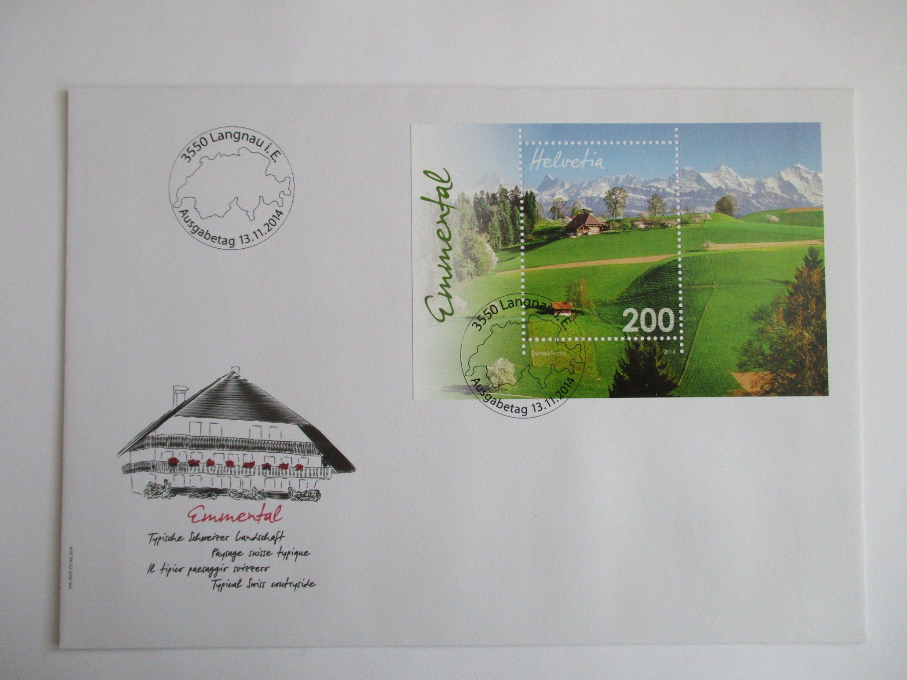 Alle Briefmarken: FDC Block Emmental aus Langnau – Gebraucht aus Langnau b. Reiden von Aktuell88