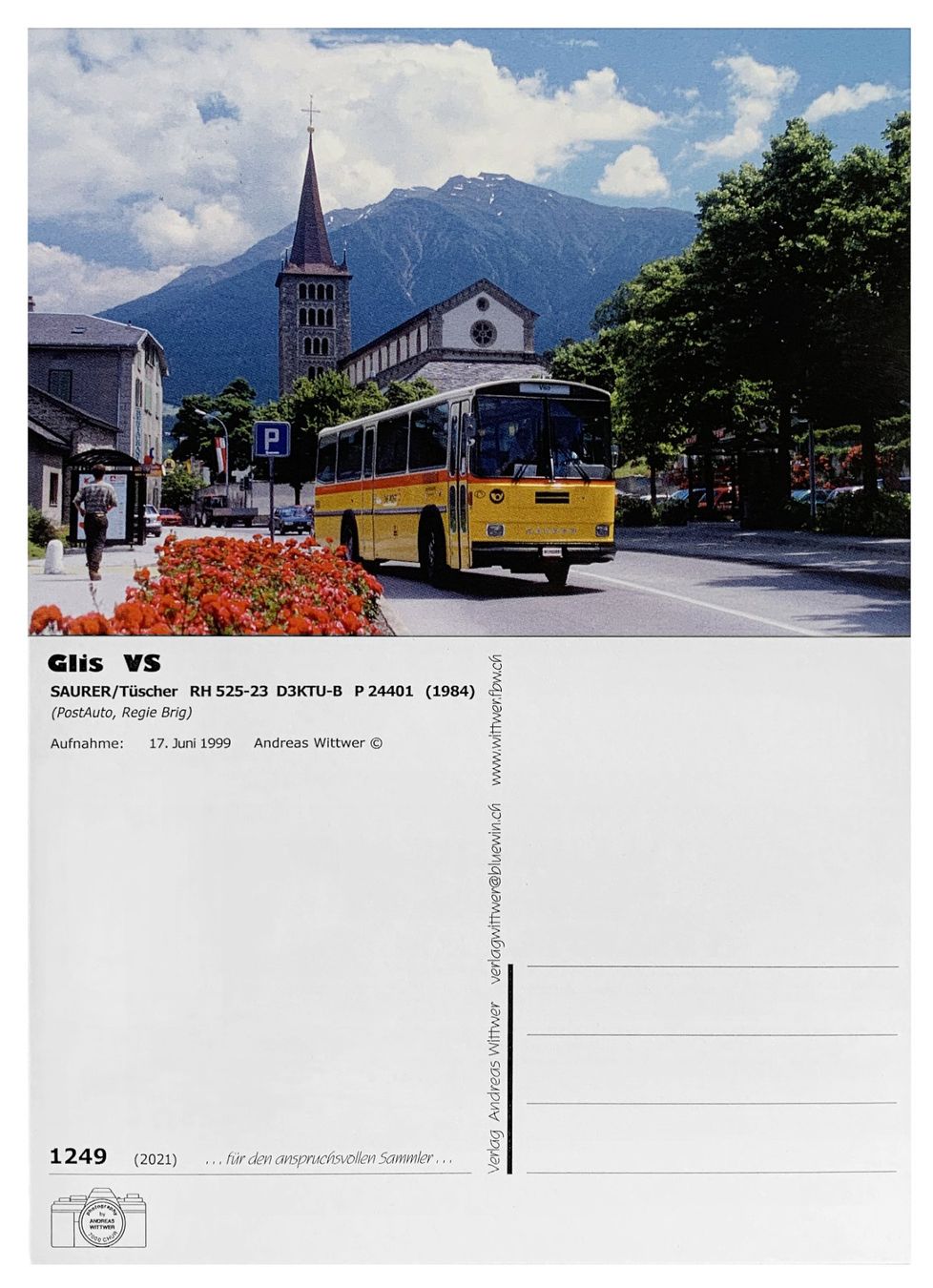Cartoline postali: Glis Glisacker Brig Wallis Simplon Postauto Saurer RH525-23 – Nuovo (secondo la descrizione) da Bern venduto da AWiBe