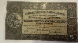 Suisse – Billet ancien 5 Francs – 22 février 1951 – Série 27
