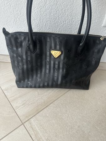 Handtasche Mollerus schwarz gestreift guter Zustand