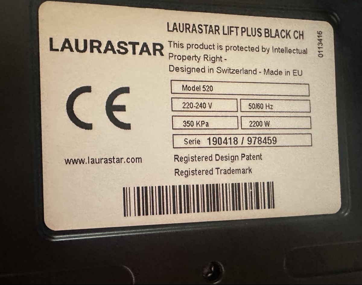 Laurastar Bügeleisen: LAURASTAR LIFT PLUS BLACK CH Model 520 - einwandfrei – Gebraucht aus Biel/Bienne von rol_xl2c 1