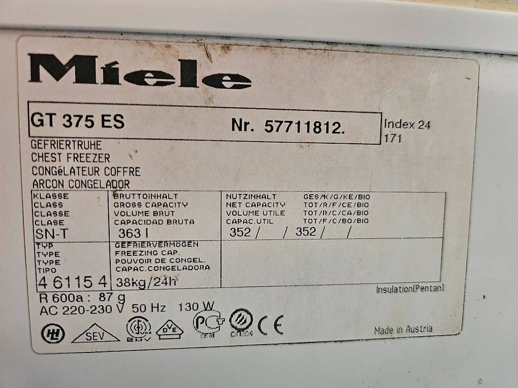 Miele Congelatori: MIELE Tiefkühltruhe TK 375 ES – Usato da Rorschacherberg venduto da sut86 4