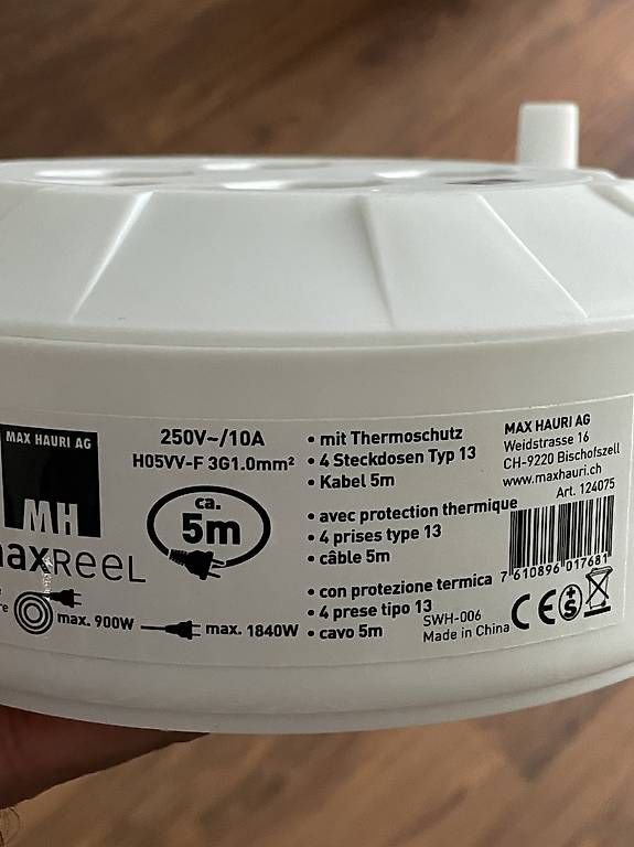 Stecker: Max Hauri Kabelbox 4x Typ13, 5m weiss NEU! – Gebraucht aus Fällanden von fai_n5tr 1