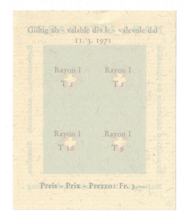 Tutti i francobolli: Gedenkblock NABA 1971 BASEL (Block 22) – Usato da Frauenfeld venduto da POML 1