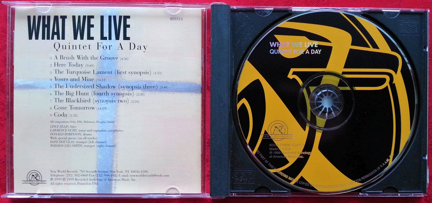 CD: CD WHAT WE LIVE - Quintet For A Day, 1999 – Usato da Oberriet SG venduto da Manick 2