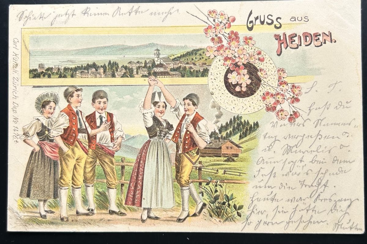 Cartoline postali: Gruss aus Heiden Litho  – Usato da Horw venduto da Tellbub