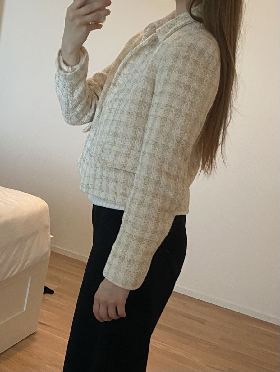 Zara Giacche: Zara elegante Übergangsjacke beige kariert – Usato da St. Gallen venduto da delideja01 3