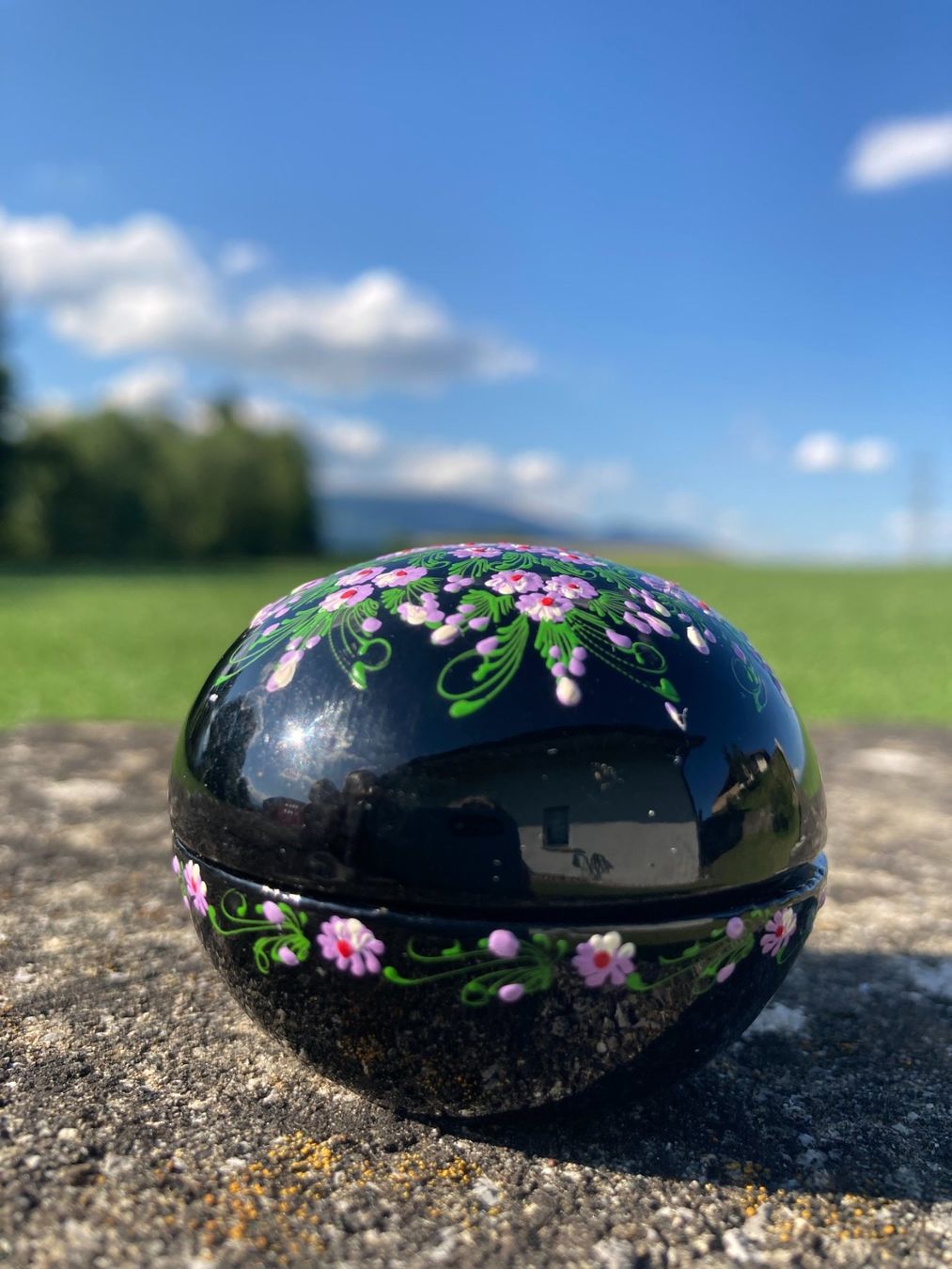 Tutte le decorazioni: Schwarzlackdose Schmuckdöschen Dose handbemalt – Usato da Subingen venduto da ArtBead 6