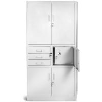 Büroschrank Aktenschrank mit Tresor - 185x90x40cm - Grau