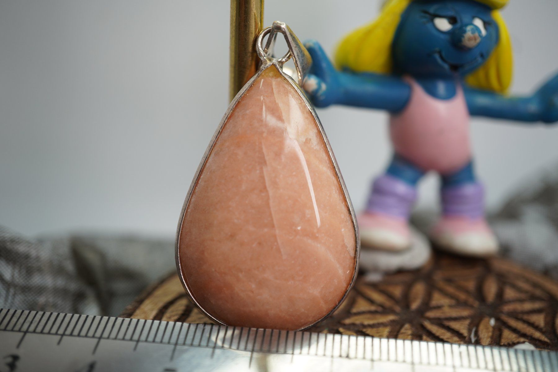 Minerali & Pietre curative: Pfirsich     Mondstein       eingefasst  TOPSTONE – Nuovo e nell'imballaggio originale da Eschenbach SG venduto da topstone