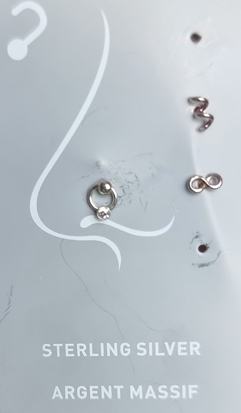 Gioielli per piercing: Silber Nasenpiercing Nasenstecker Stern Infinity 8 mit Stein – Usato da Wettingen venduto da ray_boccia 1
