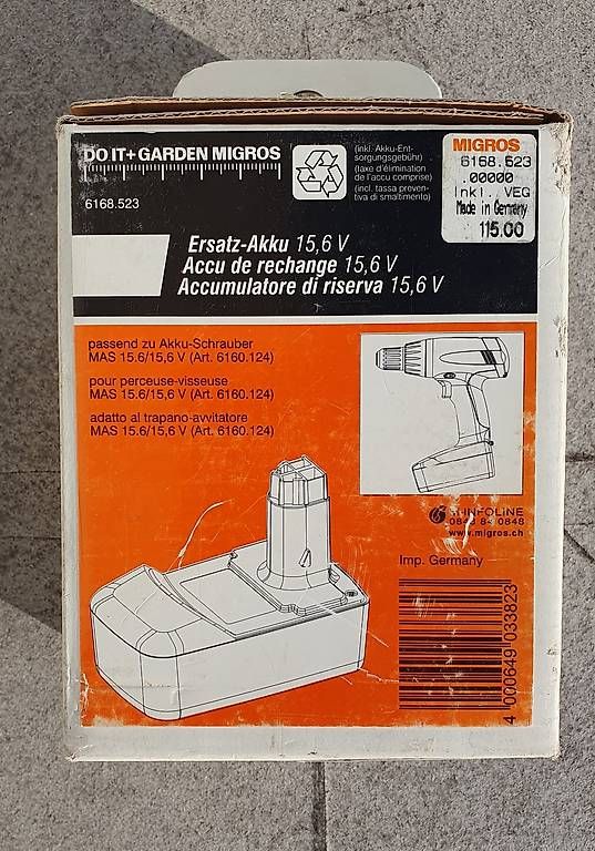 Tutti gli attrezzi: Akku rechange pour perceuse visseuse 15,6 V – Usato da Servion venduto da meno999