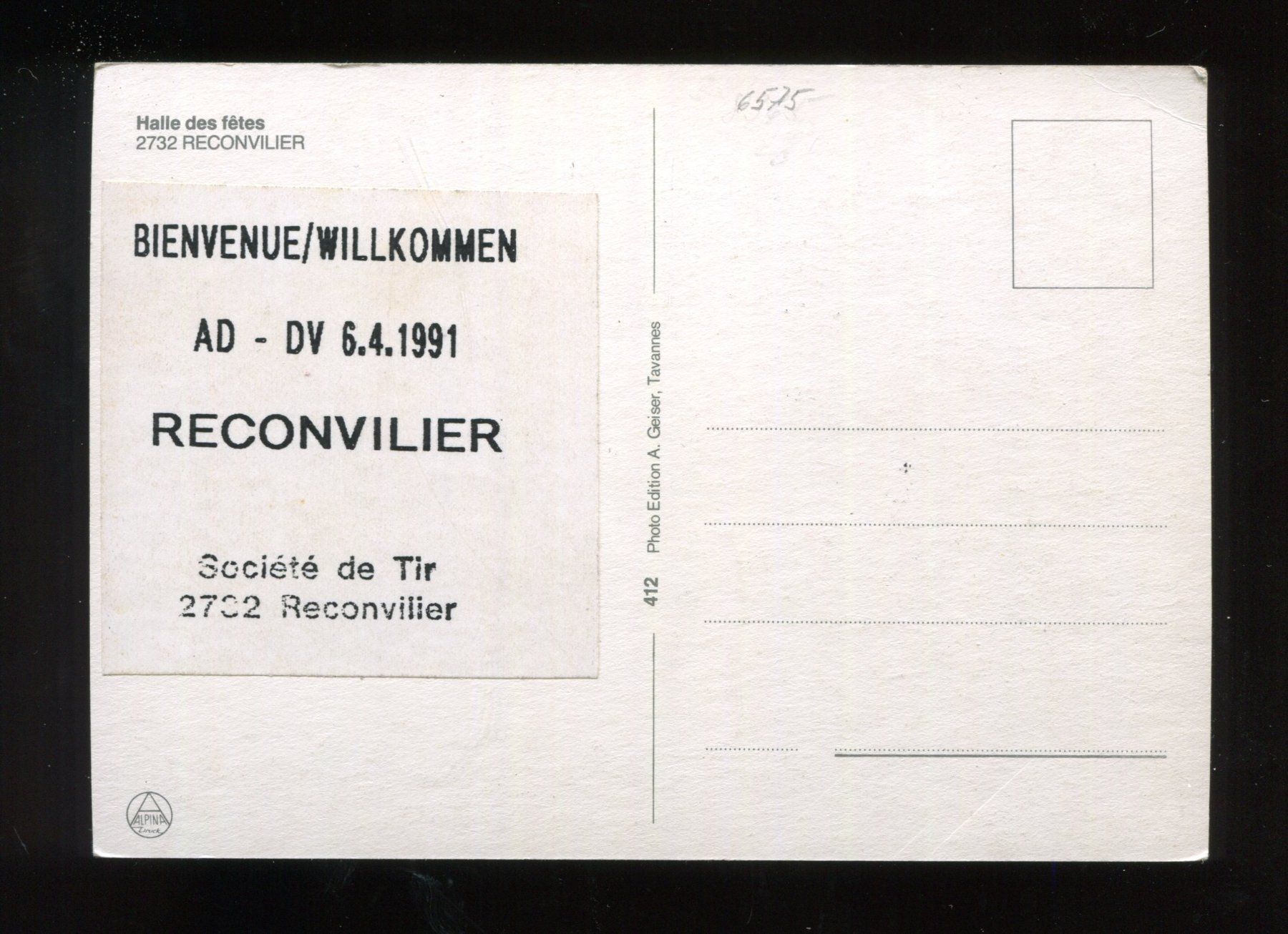 Cartoline postali: Reconvilier, Halle des Fetes – Usato da Aarau venduto da Elmaar41 1