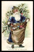 Weihnachtsmann mit Geschenkesack und ver
