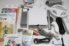 Nintendo Wii mit HDMI-Adapter und Spielen