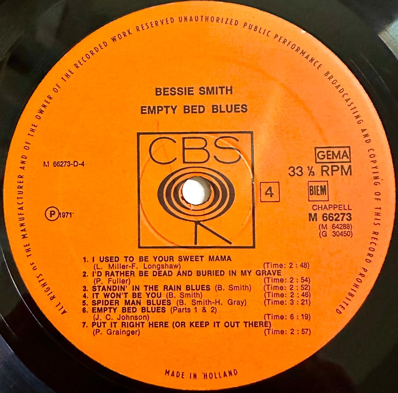 Dischi in vinile: Bessie Smith - Empty Bed Blues // LPs: VG+, Sleeve: VG+ – Usato da Zürich venduto da saltbee 6