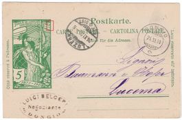 5 Rp. UPU Postkarte von DONGIO nach LUZERN