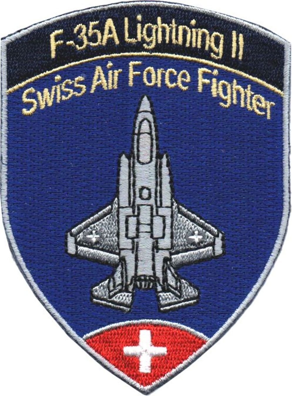 Schweizer Armee Plaketten & Abzeichen: F-35A Lightning II Patch Swiss Air Force ohne Klett Stoff – Neu (gemäss Beschreibung) aus Emmenbrücke von airplane47