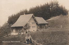 Echtfotokarte Walzenhausen Appenzellerhaus belebt