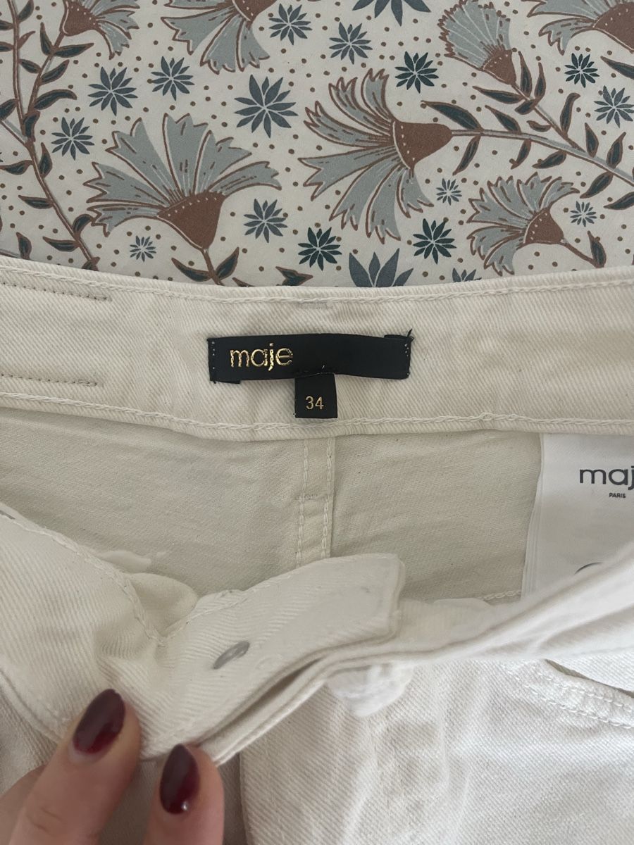 Maje Jeans: Maje - Wide Leg Jeans - Ecru – Nuovo (secondo la descrizione) da Bern venduto da zoe_g6g6 6