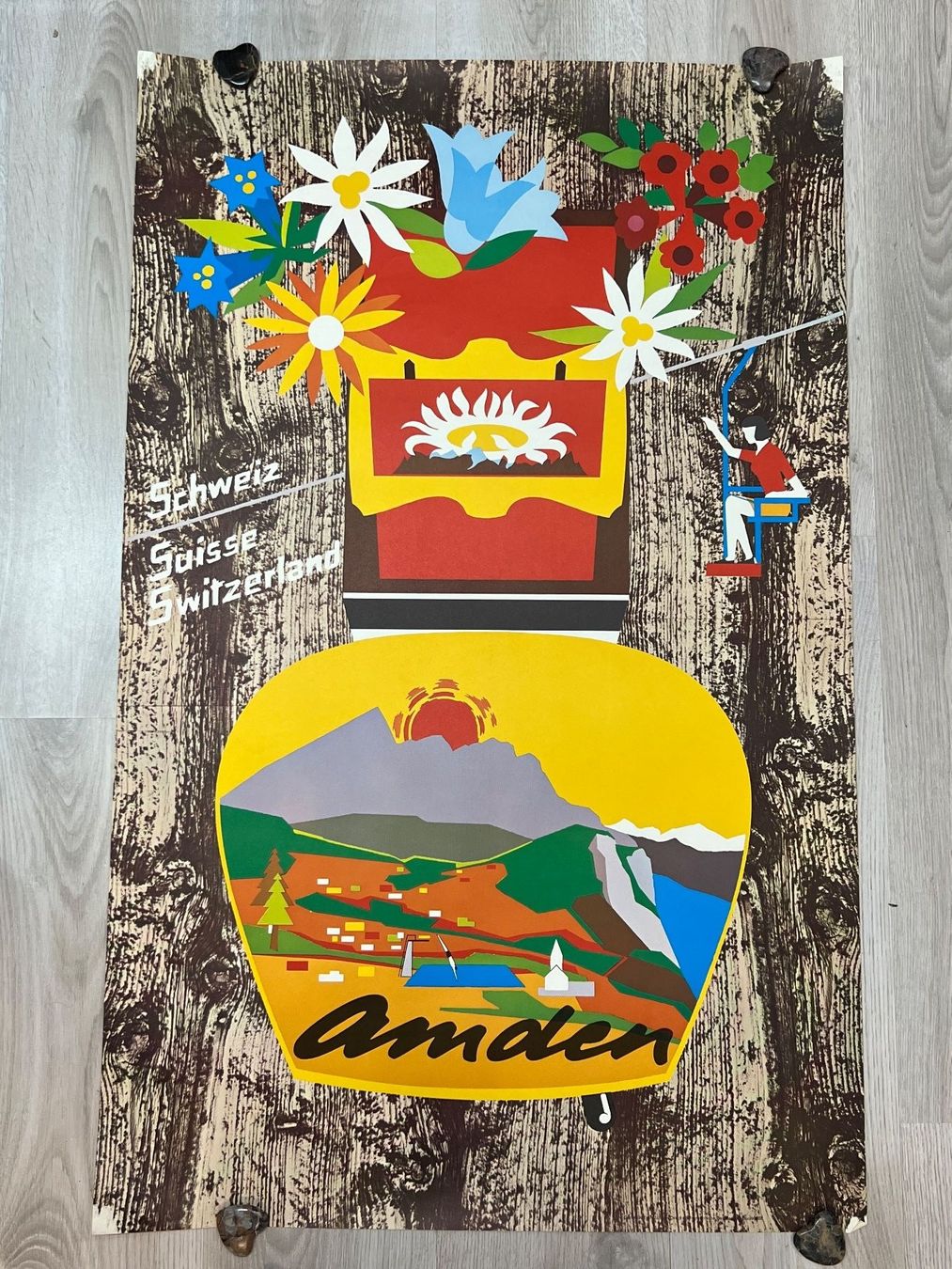 Poster & Bilder: Plakat original Amden von A. Erni 1970 – Gebraucht aus Vaduz von Unikate-Markt