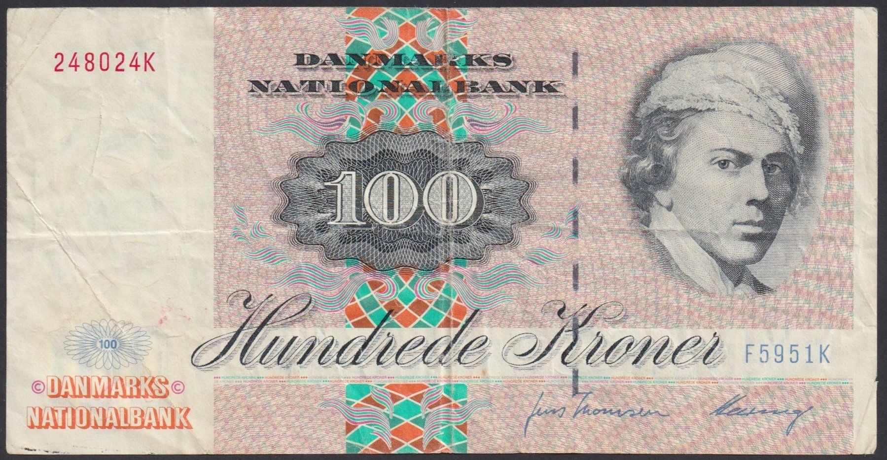 Banknoten: Dänemark 100 Kroner 1995 – Gebraucht aus Brugg AG von banknoten_muesli