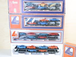 Lima 4 x grosser Autotransportwagen mit Autos - H0 Top