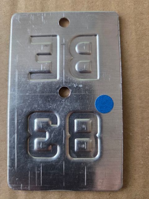 Sachs Schilder: Velonummer BE 83 plaque Velo – Gebraucht aus Schenkon von Uhu007 1