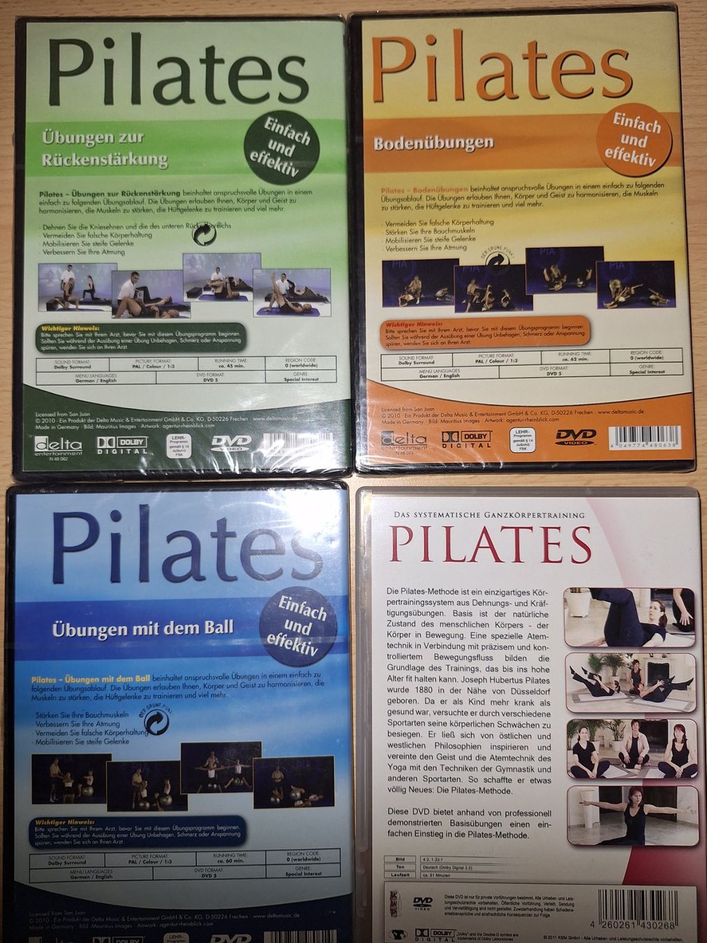 Tous les DVDs: Pilates DVD 4 Stk. – Neuf avec emballage d'origine à Wegenstetten par mcfly321 1