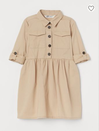 Mädchenkleid mit Knöpfen Gr. 134, beige *NEU