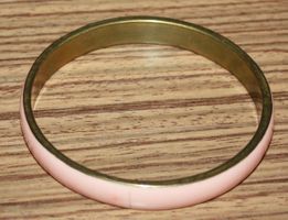 Armband Armreif Armspange Metall - goldfarben - rosa Ø 6.6cm