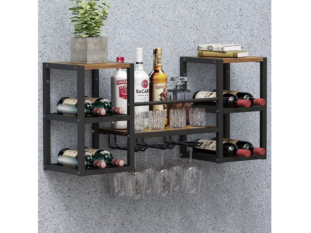 NEYCIL Weinregal, Wandmontage, 2 Etagen, Wand-Weinr Produktbild-Vorschau 2
