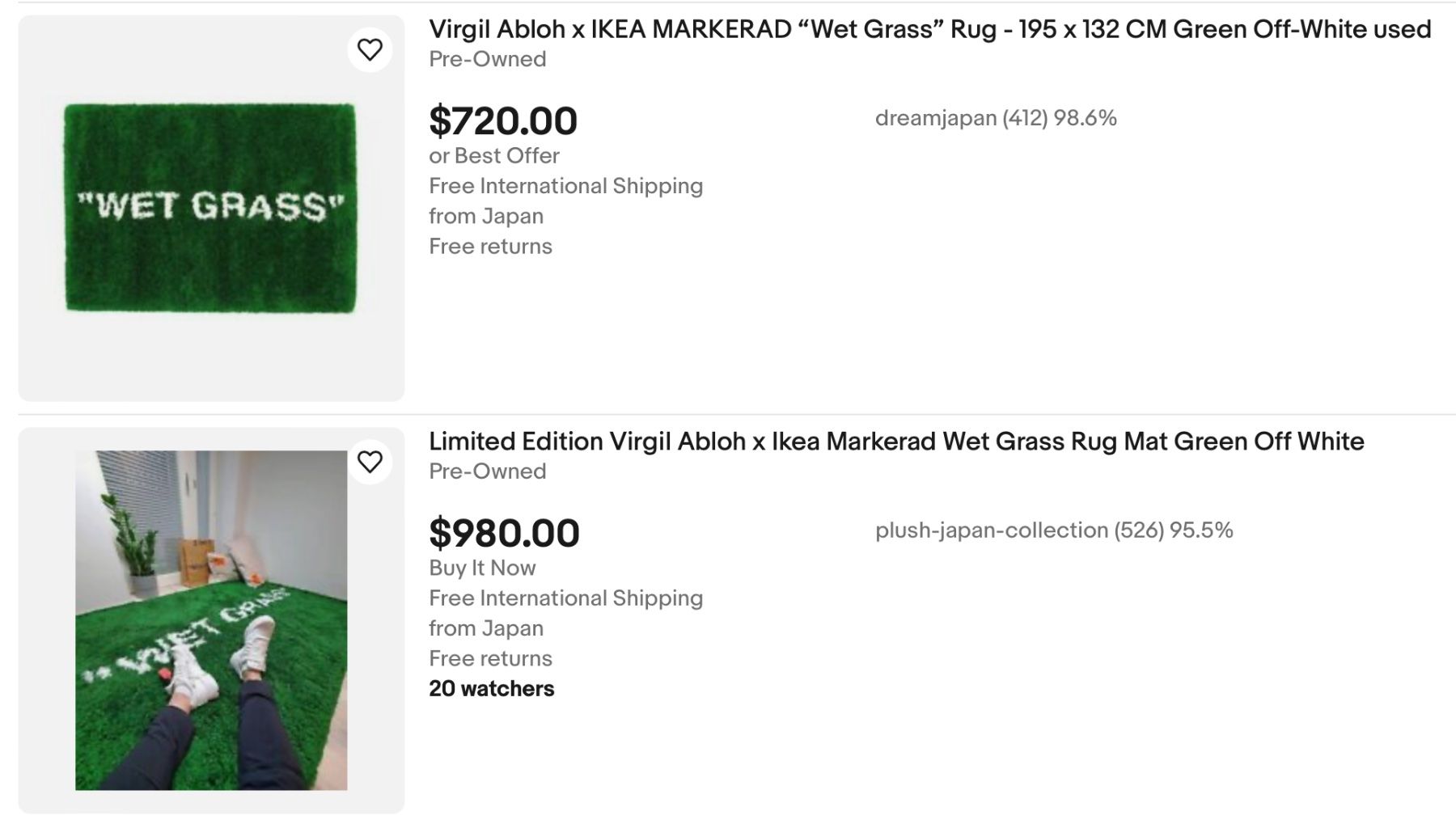 Ikea Tappeti: VIRGIL ABLOH TAPIS WET GRASS – Nuovo e nell'imballaggio originale da Morgins venduto da lio_fgf5 2