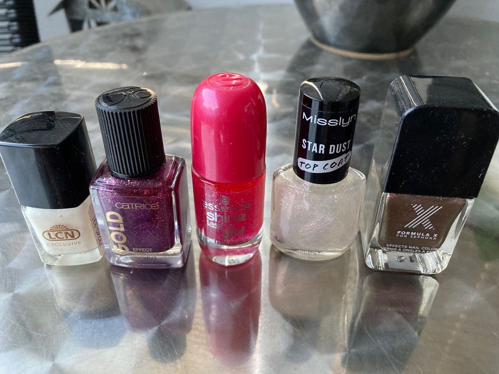 MG Nagellack Set Feiner Glitzer – Inkl. Base & Top Coat, Für LED/LUV-Lampen, Langlebig