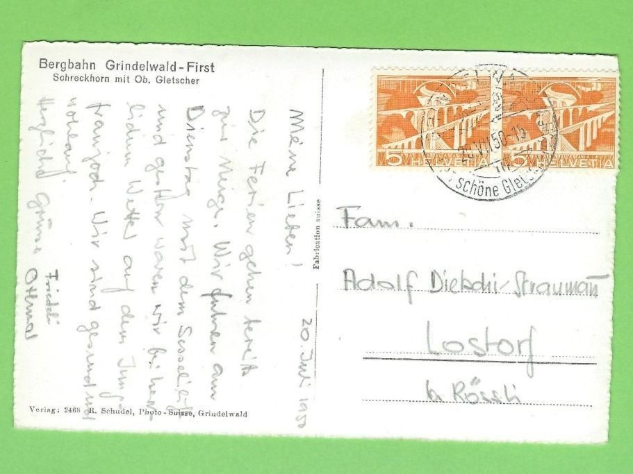 Cartoline postali: Bergbahn Grindelwald-First – Usato da Zürich venduto da t24_de 1