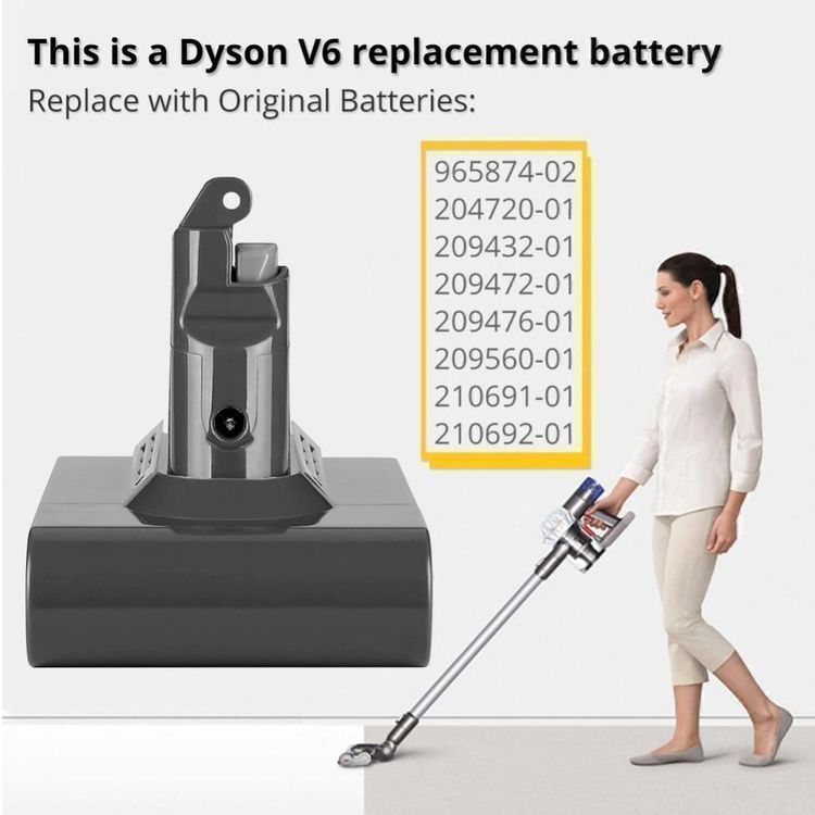 Batterie pour Dyson V6/DC62 6000mAh 21,6