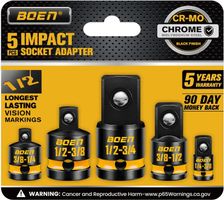 Schlagschrauber Adapter-Set 5-teilig 1/4–3/4 Zoll