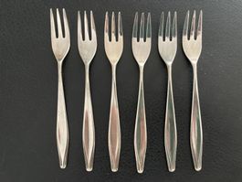 WMF    6 Stück  Dessertgabel  Kuchengabel  versilbert 90-18